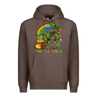 Coffee luckysaurus and st patricks Premium Hoodie - AdoDesignShop