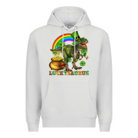 Dove Grey luckysaurus and st patricks Premium Hoodie - AdoDesignShop