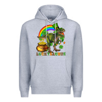 Heather Grey luckysaurus and st patricks Premium Hoodie - AdoDesignShop