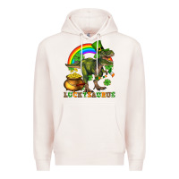 Pale Pink luckysaurus and st patricks Premium Hoodie - AdoDesignShop