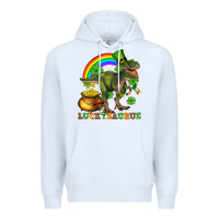 White luckysaurus and st patricks Premium Hoodie - AdoDesignShop