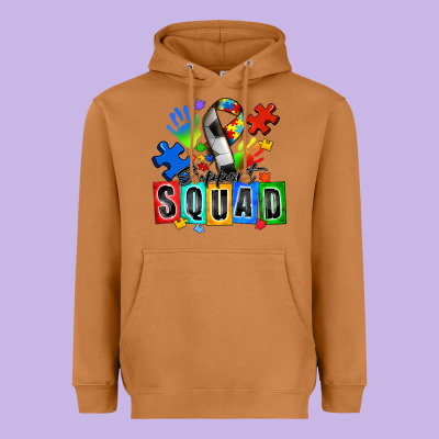 Soccer Support Squad Autism Heavyweight Hoodie Designed By Zillion Design Studio