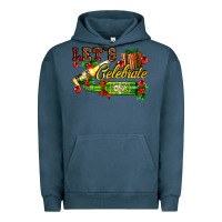 Pigment Midnight Navy let`s celebrate with beer bottles Urban Hoodie - AdoDesignShop
