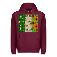 Burgundy irish flag with shamrocks and heart Premium Hoodie - AdoDesignShop