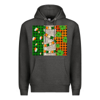Charcoal Heather irish flag with shamrocks and heart Premium Hoodie - AdoDesignShop