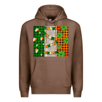 Chestnut irish flag with shamrocks and heart Premium Hoodie - AdoDesignShop
