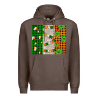 Coffee irish flag with shamrocks and heart Premium Hoodie - AdoDesignShop