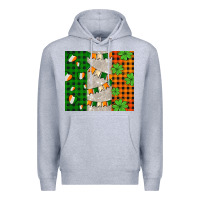 Heather Grey irish flag with shamrocks and heart Premium Hoodie - AdoDesignShop