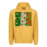 Mustard irish flag with shamrocks and heart Premium Hoodie - AdoDesignShop