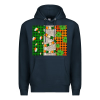 Navy irish flag with shamrocks and heart Premium Hoodie - AdoDesignShop