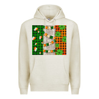 Oatmeal Heather irish flag with shamrocks and heart Premium Hoodie - AdoDesignShop