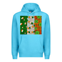 Ocean Blue irish flag with shamrocks and heart Premium Hoodie - AdoDesignShop