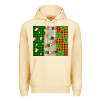Pina Colada irish flag with shamrocks and heart Premium Hoodie - AdoDesignShop
