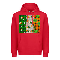 Red irish flag with shamrocks and heart Premium Hoodie - AdoDesignShop