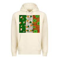 Sandshell irish flag with shamrocks and heart Premium Hoodie - AdoDesignShop