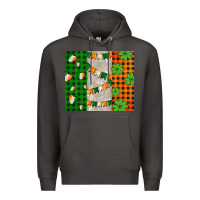 Smoke irish flag with shamrocks and heart Premium Hoodie - AdoDesignShop