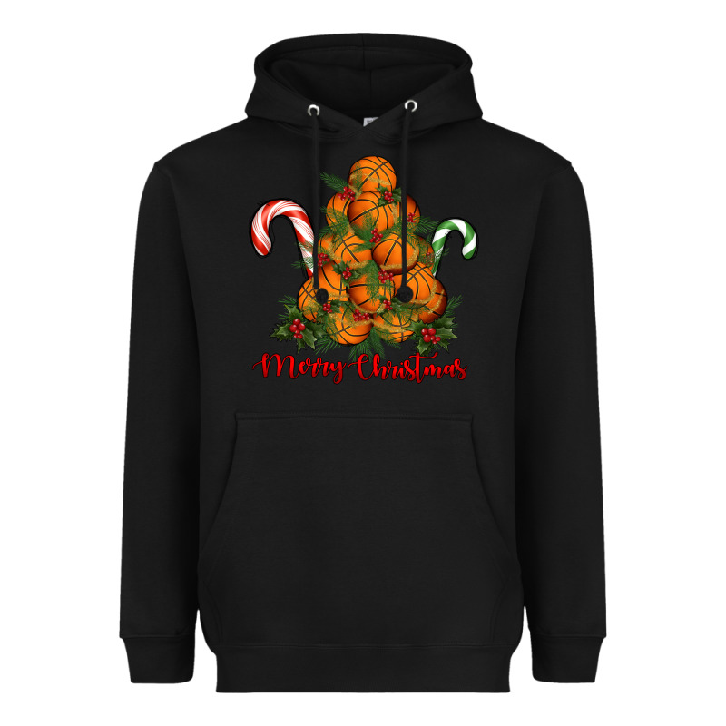Merry Christmas Basketball Heavyweight Hoodie by RanaPortraitStore | Teevron