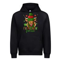 Black i'm freakin freezin christmas long haired cow Urban Hoodie - Jasminsmagicworld