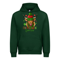 Forest Green i'm freakin freezin christmas long haired cow Urban Hoodie - Jasminsmagicworld