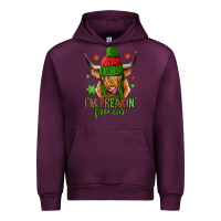 Mauve Wine i'm freakin freezin christmas long haired cow Urban Hoodie - Jasminsmagicworld