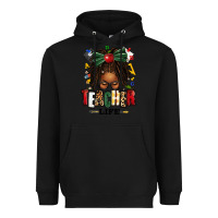 Black teacher life afro locs messy bun Heavyweight Hoodie - texasbilliewilder
