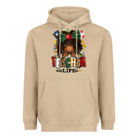 Mushroom teacher life afro locs messy bun Heavyweight Hoodie - texasbilliewilder