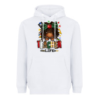 White teacher life afro locs messy bun Heavyweight Hoodie - texasbilliewilder
