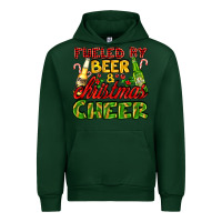 Forest Green fueled by beer and christmas cheer with beer bottles Urban Hoodie - AdoDesignShop