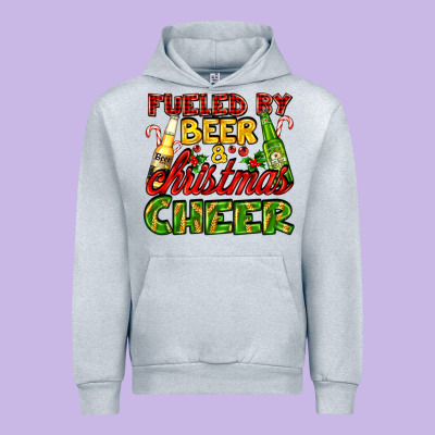 Fueled By Beer And Christmas Cheer With Beer Bottles Urban Hoodie Designed By Adodesignshop