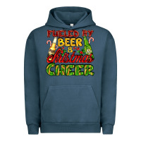 Pigment Midnight Navy fueled by beer and christmas cheer with beer bottles Urban Hoodie - AdoDesignShop