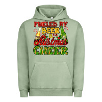 Pigment Oil Green fueled by beer and christmas cheer with beer bottles Urban Hoodie - AdoDesignShop