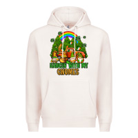 Pale Pink hangin with my gnomes with rainbow Premium Hoodie - AdoDesignShop