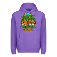 Purple hangin with my gnomes with rainbow Premium Hoodie - AdoDesignShop