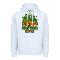 White hangin with my gnomes with rainbow Premium Hoodie - AdoDesignShop