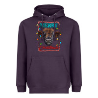 Plum Merry Christmas Calf Heavyweight Hoodie - RanaPortraitStore