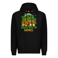 Black hangin with my gnomes with rainbow Premium Hoodie - AdoDesignShop