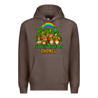 Coffee hangin with my gnomes with rainbow Premium Hoodie - AdoDesignShop