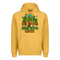 Mustard hangin with my gnomes with rainbow Premium Hoodie - AdoDesignShop