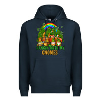 Navy hangin with my gnomes with rainbow Premium Hoodie - AdoDesignShop