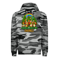 Slate Camo hangin with my gnomes with rainbow Premium Hoodie - AdoDesignShop