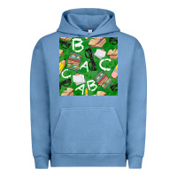 Pigment Pebble Blue english class seamless pattern Urban Hoodie - BundleAndBundleShop