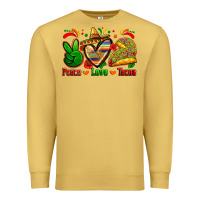 Antique Gold peace love tacos Premium Sweatshirt - Zillion Design Studio