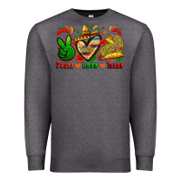 Charcoal Heather peace love tacos Premium Sweatshirt - Zillion Design Studio