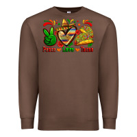 Chestnut peace love tacos Premium Sweatshirt - Zillion Design Studio