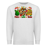 Oatmeal Heather peace love tacos Premium Sweatshirt - Zillion Design Studio