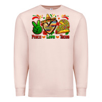 Pale Pink peace love tacos Premium Sweatshirt - Zillion Design Studio