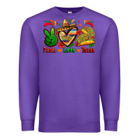 Purple peace love tacos Premium Sweatshirt - Zillion Design Studio