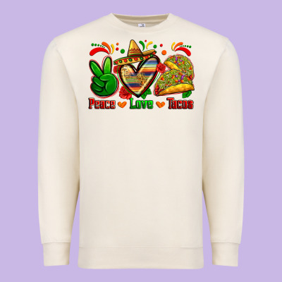 Peace Love Tacos Premium Sweatshirt Designed By Zillion Design Studio