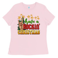 Bubblegum Pink have a rockin christmas Ladies Tee - BarkalooDesign
