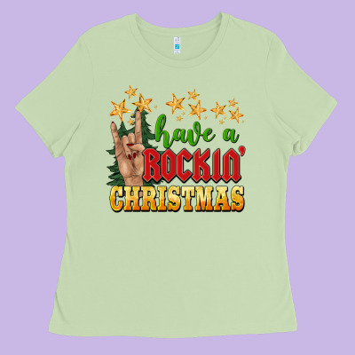 Have A Rockin Christmas Ladies Tee Designed By Barkaloodesign